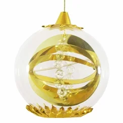 Sphere with beads Foil Ornament, 10cm, gold by Resl Lenz