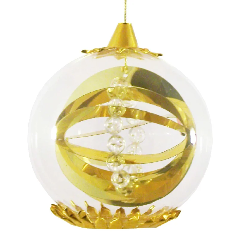 Sphere with beads Foil Ornament, 8cm, gold by Resl Lenz