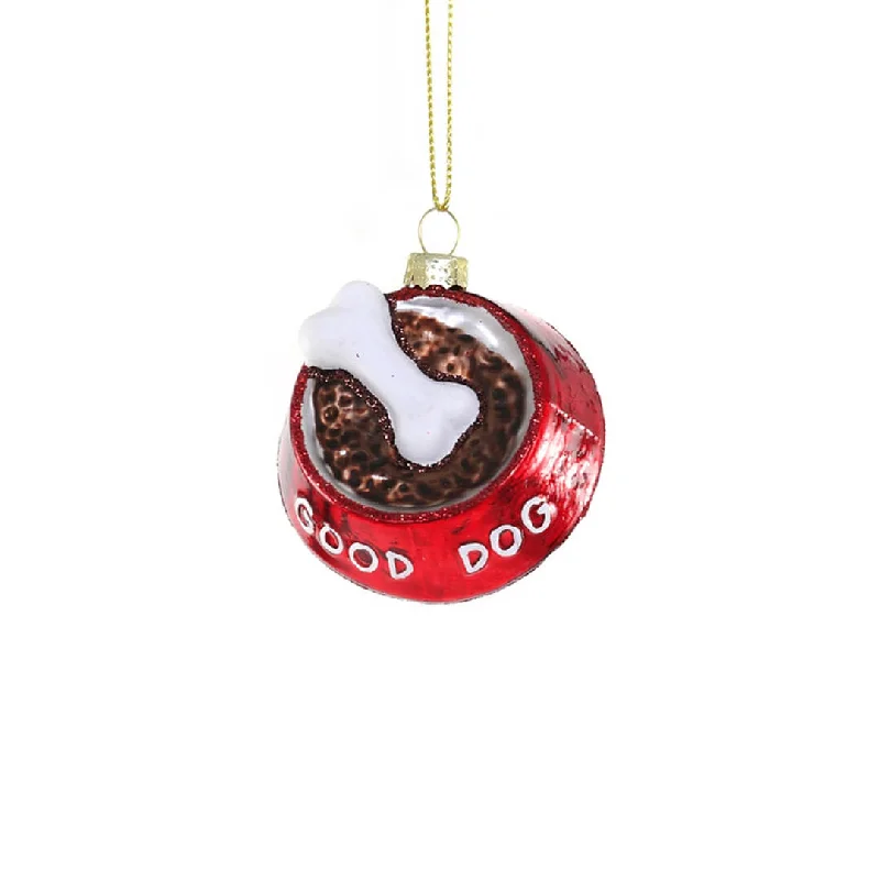 Good Dog Food Bowl Ornament 2.5"