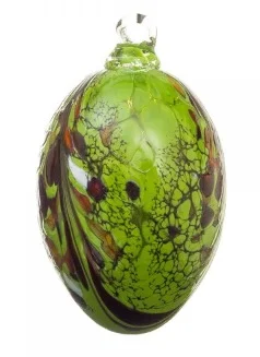 Mouthblown Glass Egg Ornament, Deep Green by Richard Mahr GmbH