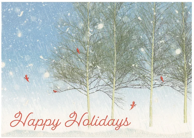 Holiday Favorites Boxed Cards - Set of 18 - Cardinals in Trees