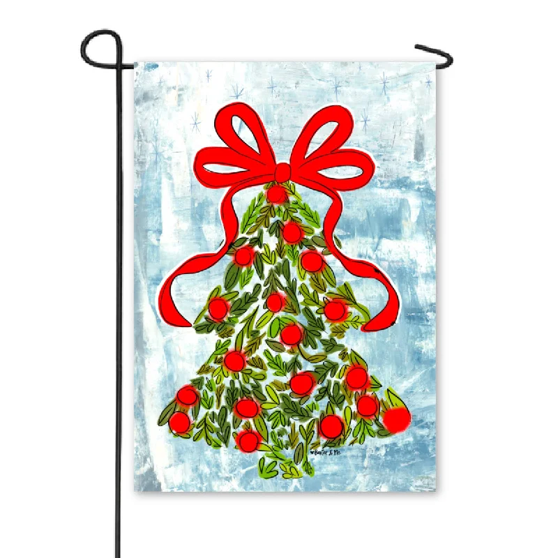 Holly Berry Christmas Tree Garden Flag