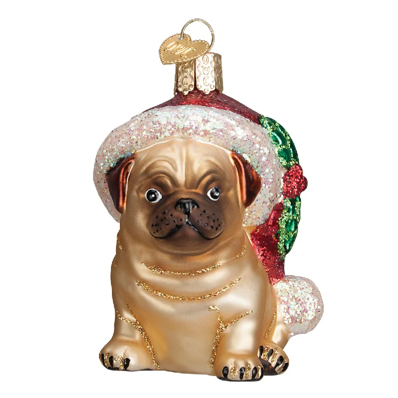 Holly Hat Pug Ornament - Old World Christmas