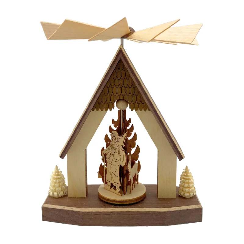 House with Santa Motif Miniature Pyramid by Harald Kreissl