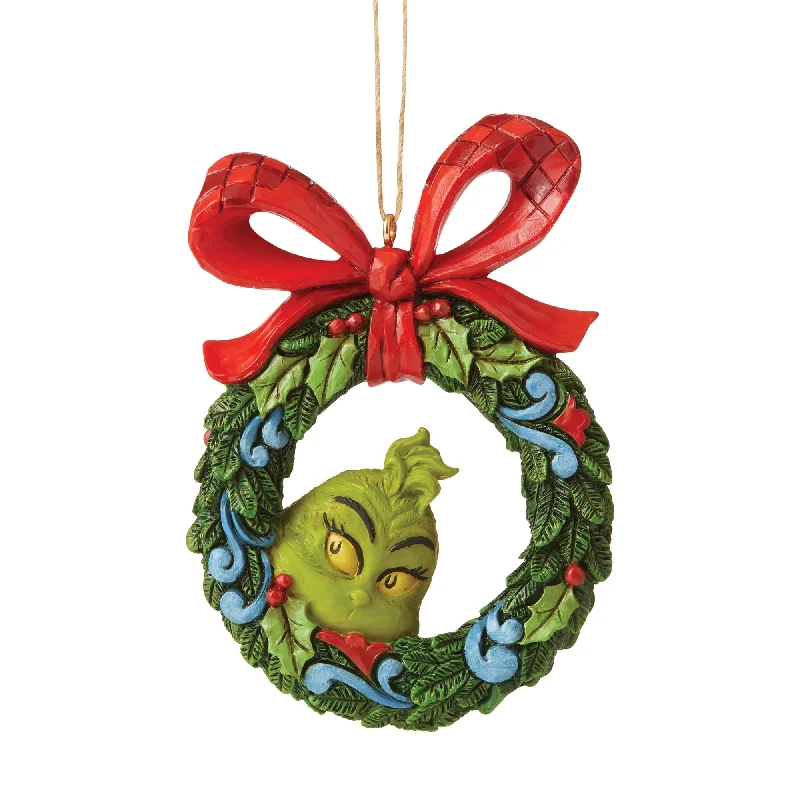 Grinch Peeking Thru Wreath Orn