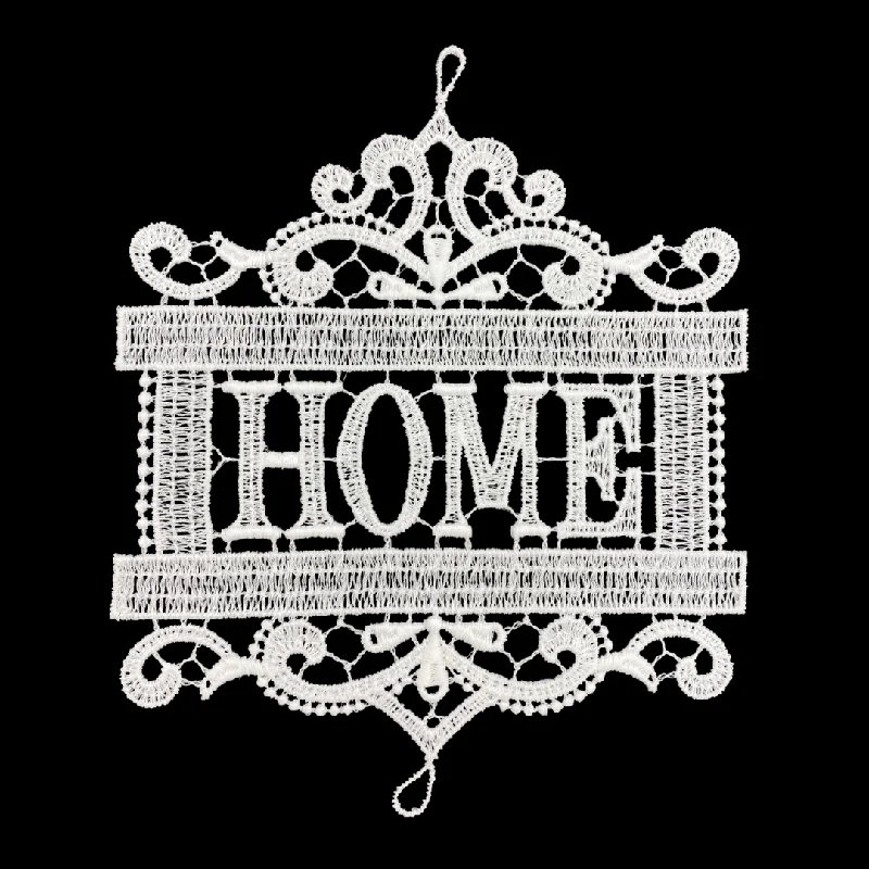 "Home" Large Lace Ornament by Stickservice Patrick Vogel