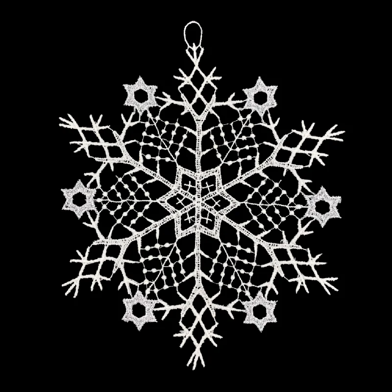 Lace Snowflake with Center Star Ornament by StiVoTex Vogel