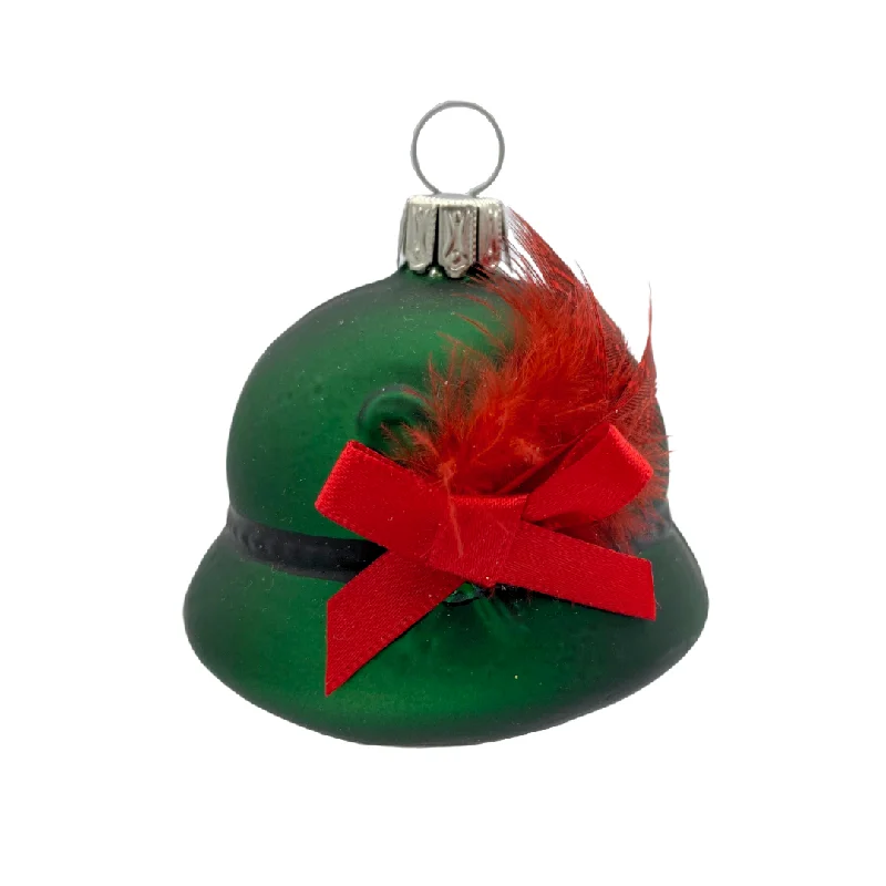 Ladies Bavarian Hat Ornament, green by Glas Bartholmes