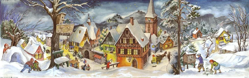 Large Mountain Town Advent Calendar by Richard Sellmer Verlag