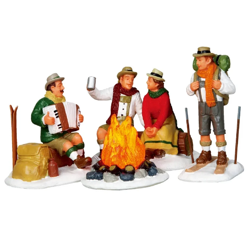 Lemax Caddington Village Accessory: Alpine Ski Party, Set of 4 #14356