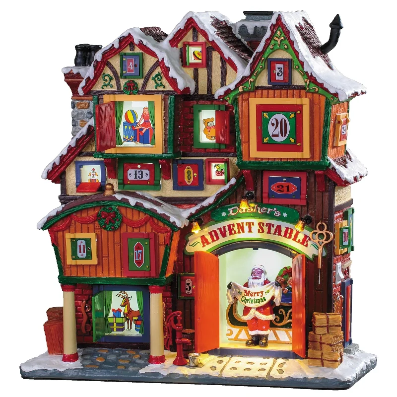 Lemax Caddington Village Facade: Dasher's Advent Stable #95569