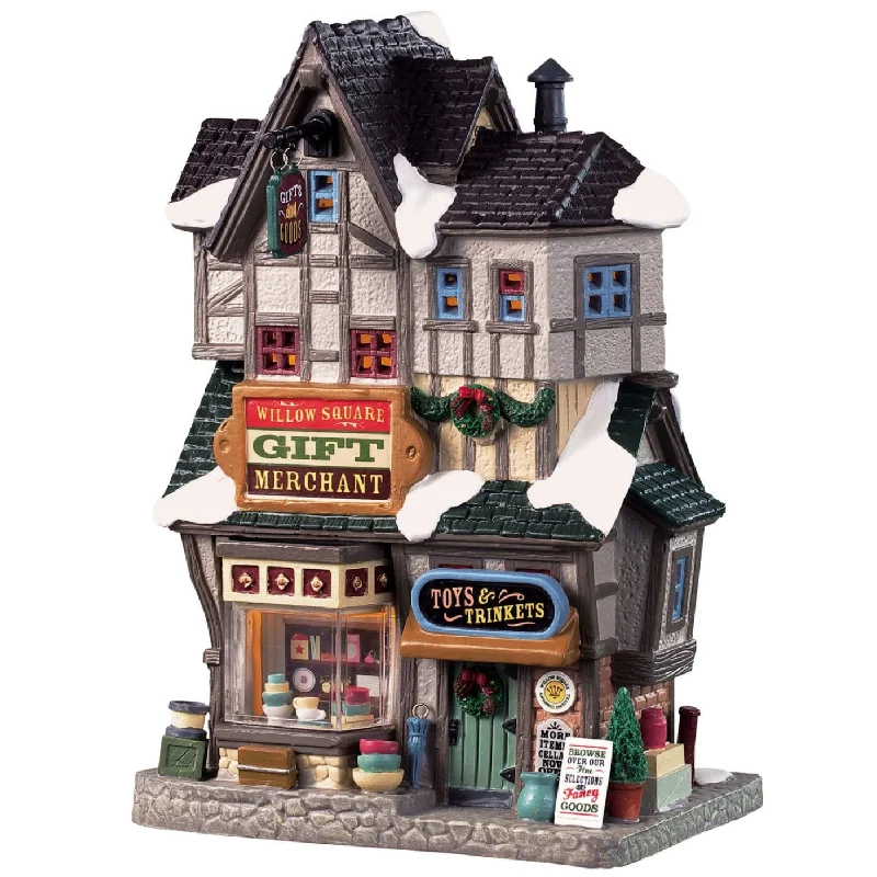 Lemax Caddington Village Lighted Building: Willow Square Gift Merchant #95523