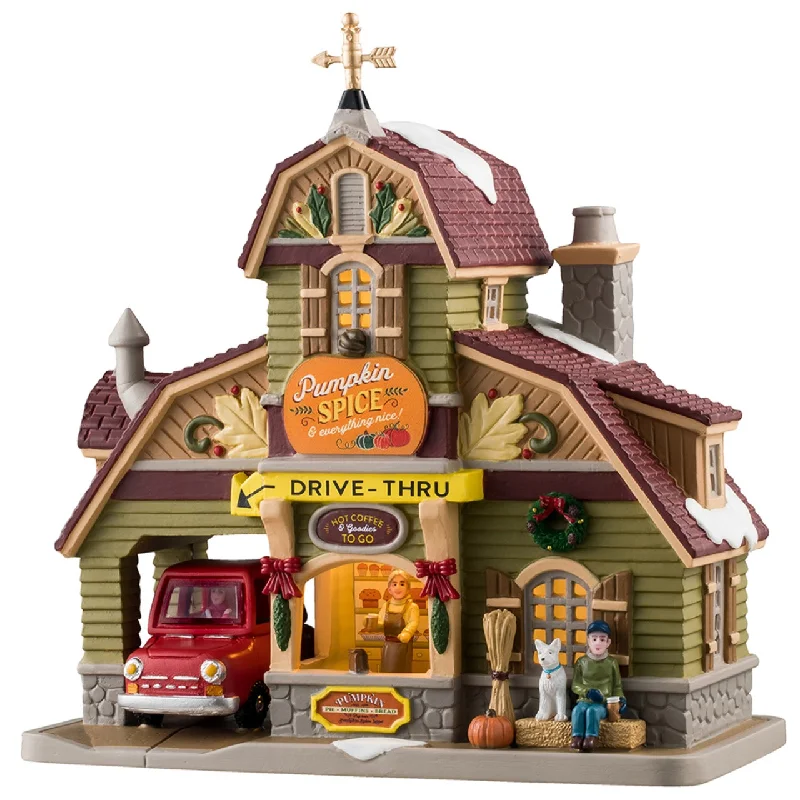 NEW 2024 Lemax Harvest Crossing Lighted Building: Pumpkin Spice & Everything Nice Coffee Shop #45241