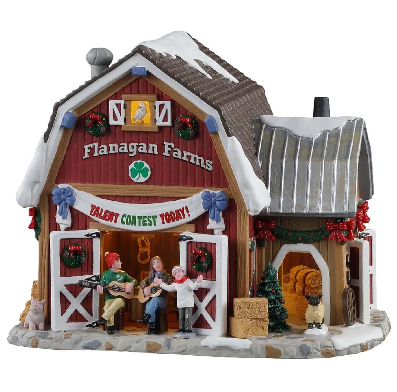 Lemax Harvest Crossing Lighted Building: Talent Contest at Flanagan's Barn #15757