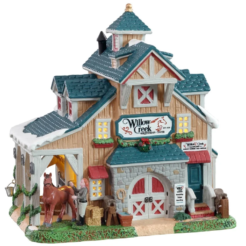 Lemax Harvest Crossing Lighted Building: Willow Creek Equestrian Center #15760