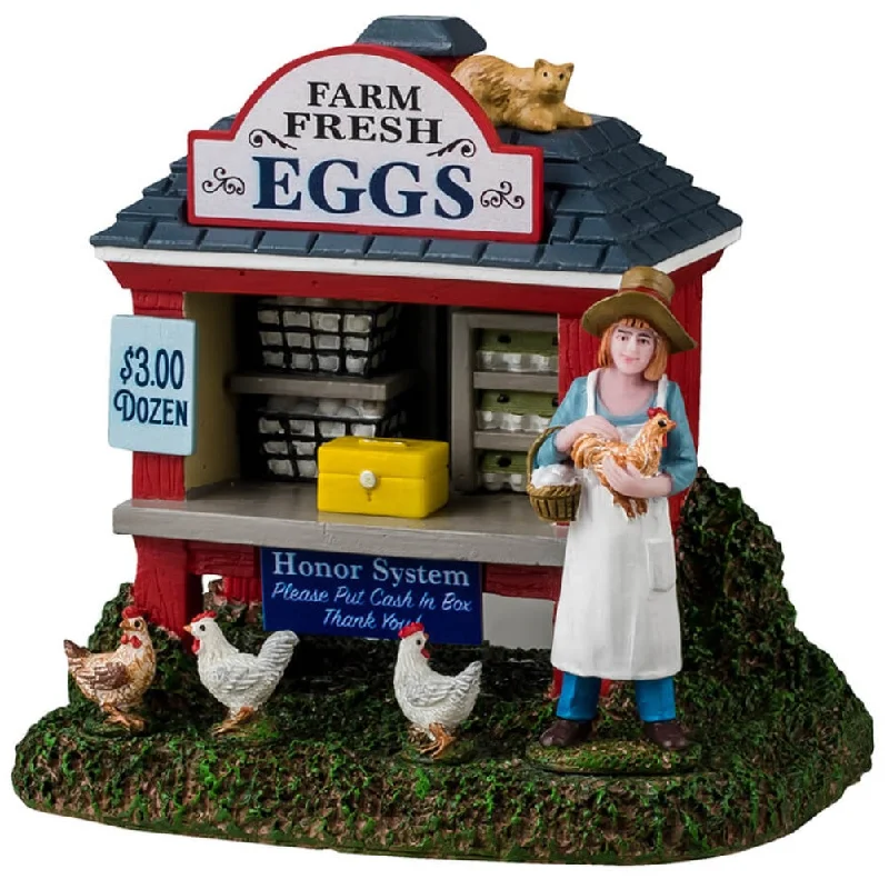 NEW 2024 Lemax Harvest Crossing Table Accent: Egg-Cellent Egg Stand #43718