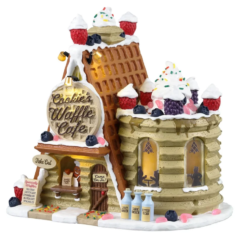 NEW 2024 Lemax Sugar N Spice Lighted Building: Cookie's Waffle Café #35094