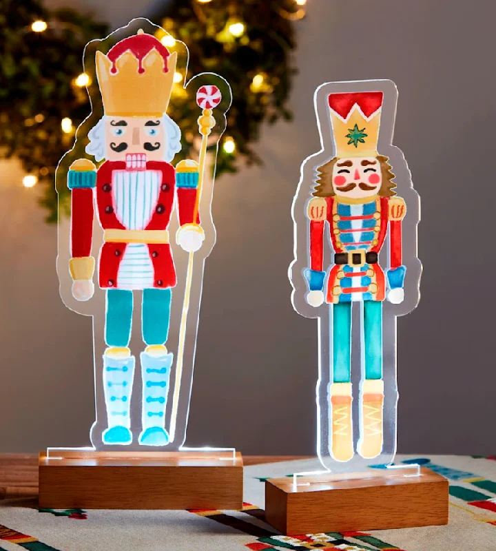 LIGHT-UP ACRYLIC NUTCRACKERS BY MUD PIE