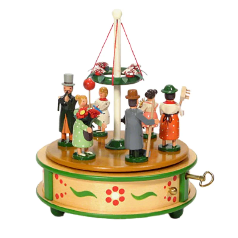 Maypole Celebration Music Box from the Erzgebirge