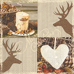 Natural Christmas Luncheon Size Paper Napkins