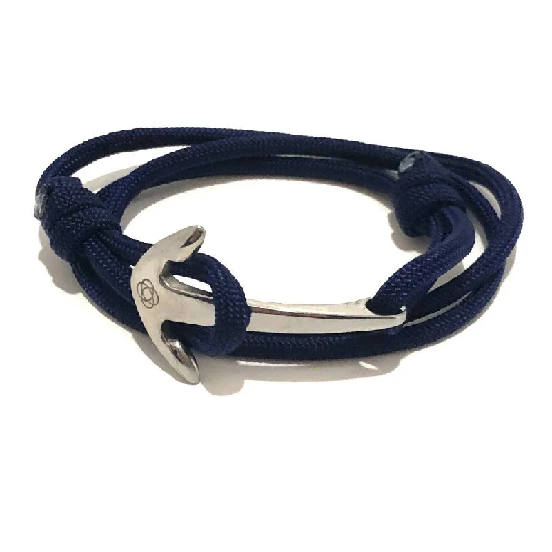 Navy Blue Adjustable Anchor Wrap Use as a Bracelet, Anklet, or Necklace 020