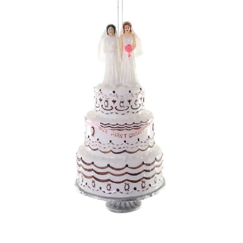 Our First Christmas Brides Wedding Cake Ornament 6.5"