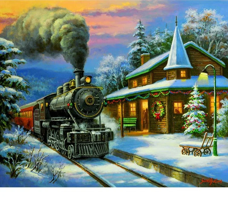 Paint By Number Christmas Train