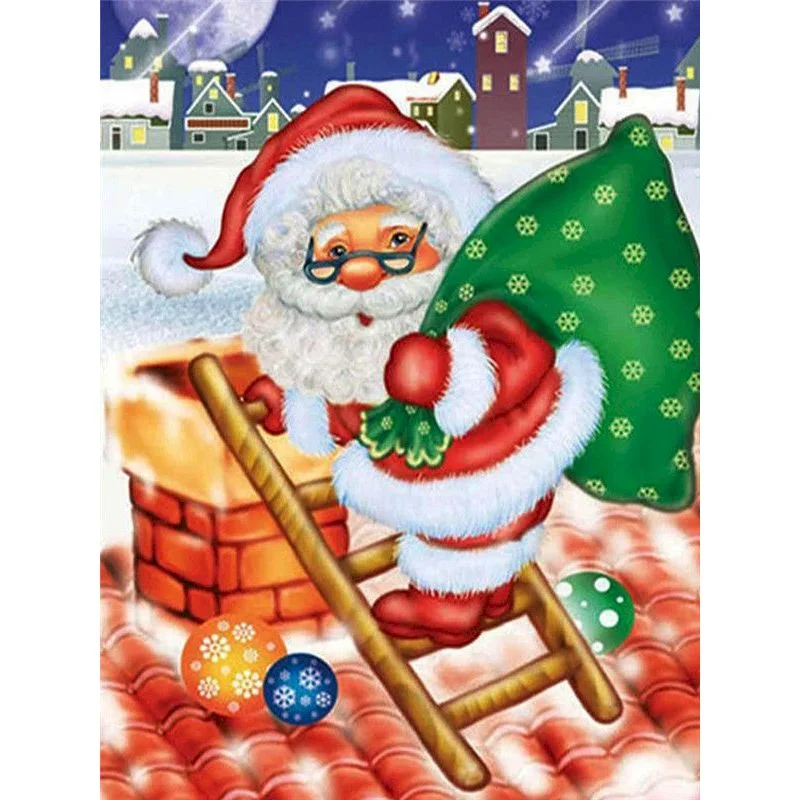 Paint By Number Santa Going Down Chimney