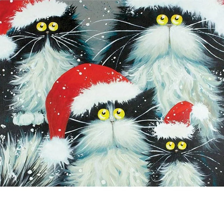 Paint By Number Christmas Cats