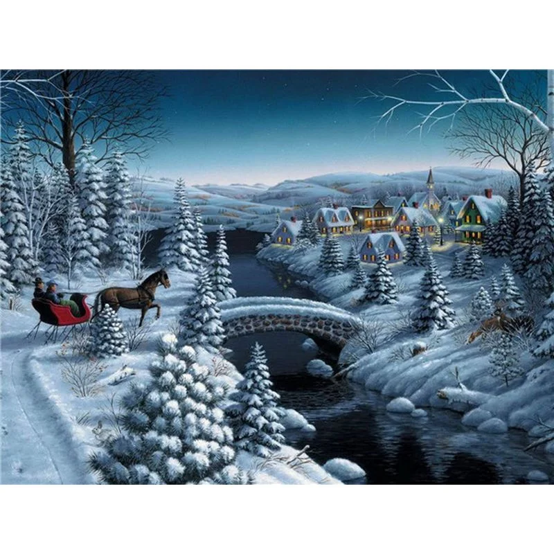 Paint By Number Winter  Sleigh Ride