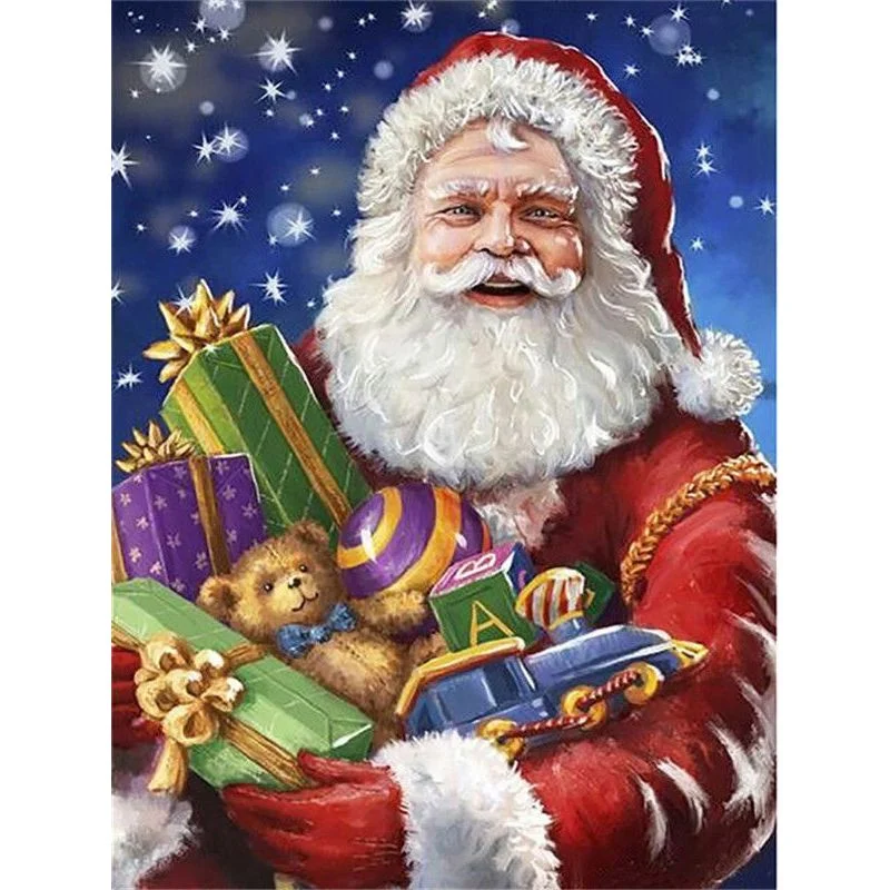 Paint By Number Santa Holding Toys