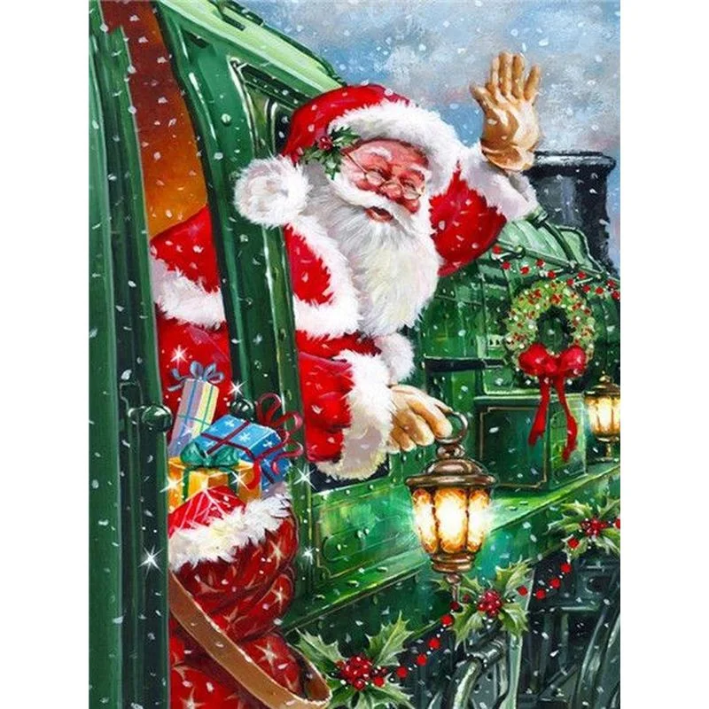 Paint By Number Santa On Christmas Train