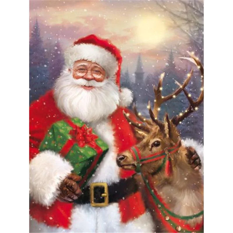 Paint By Number Santa With Prancer