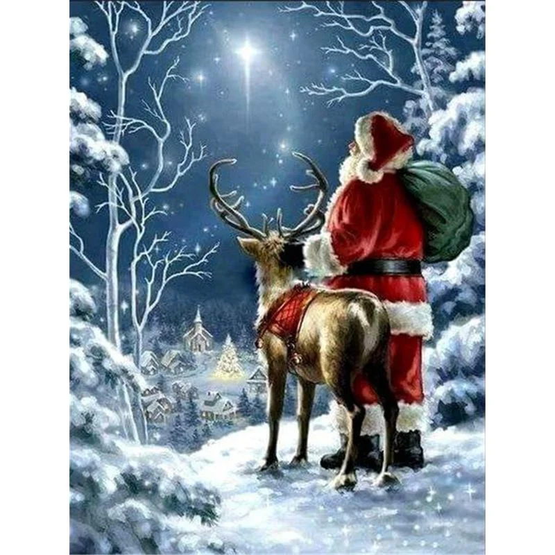 Paint By Number Prancer and Santa