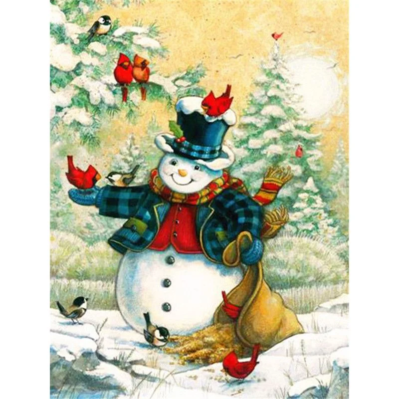 Paint By Number Snowman in Top Hat