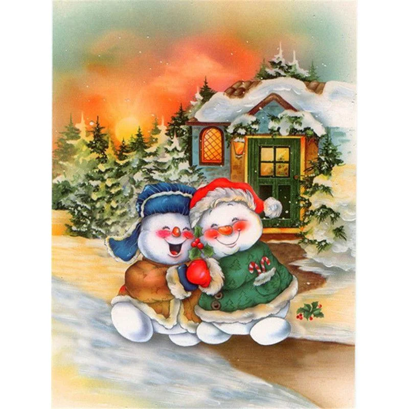 Paint By Number Snowman Buddies