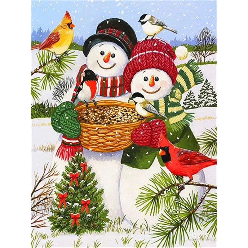 Paint By Number Snowman with Basket