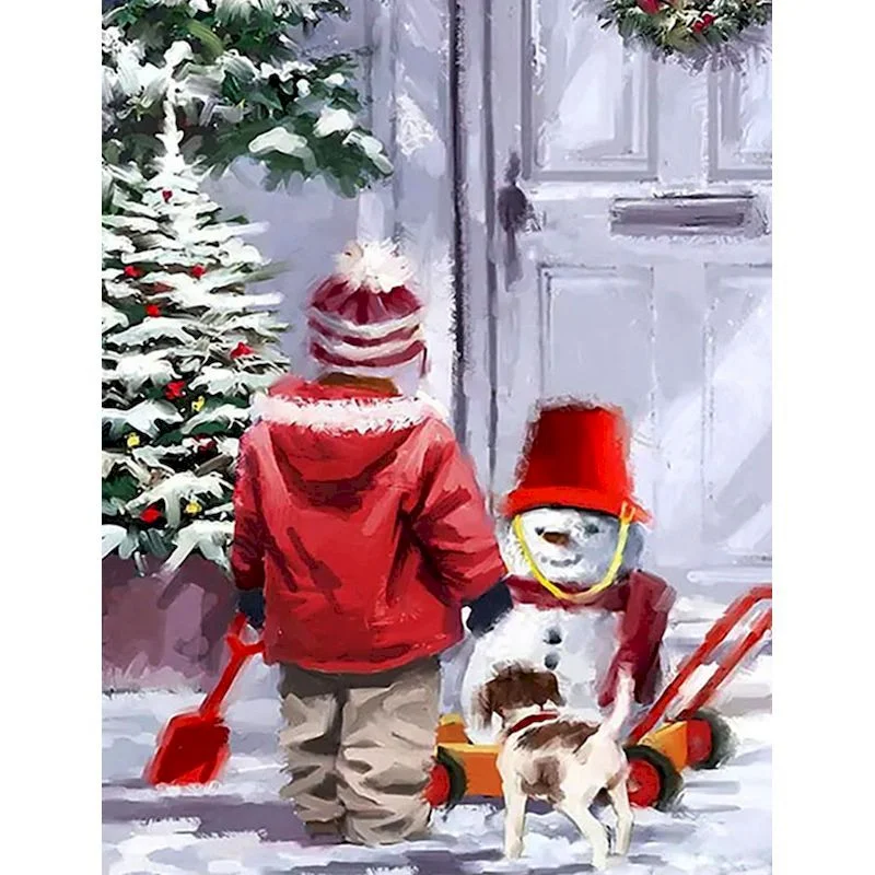 Paint By Number Snowman Christmas