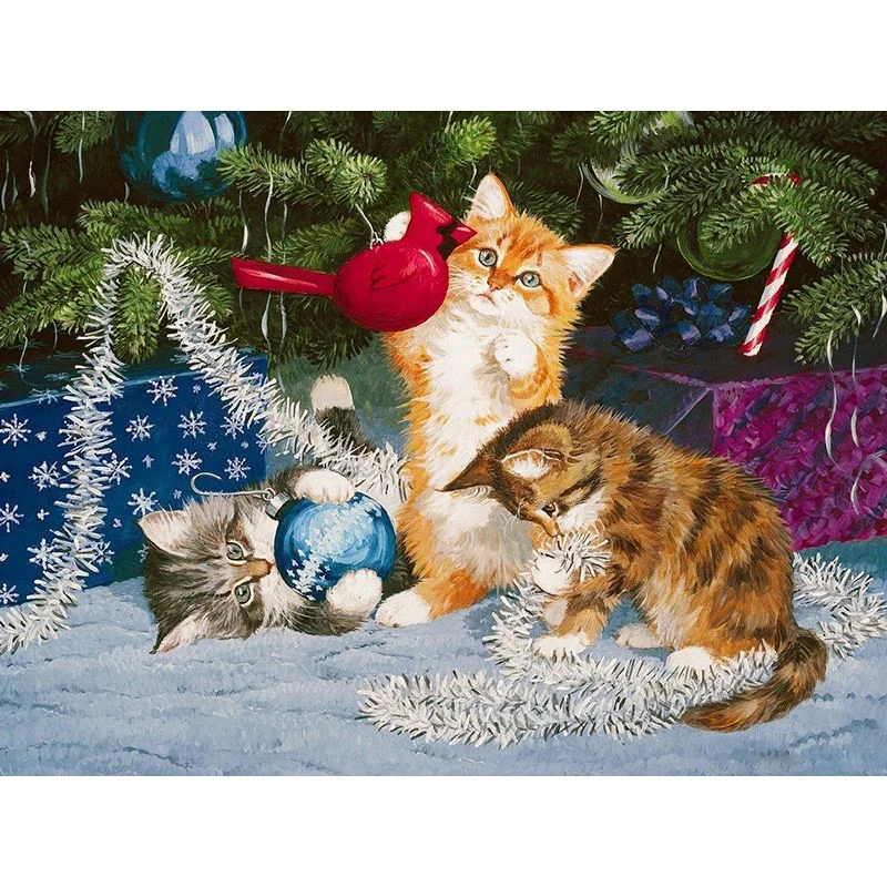 Paint By Numbers Christmas Kittens