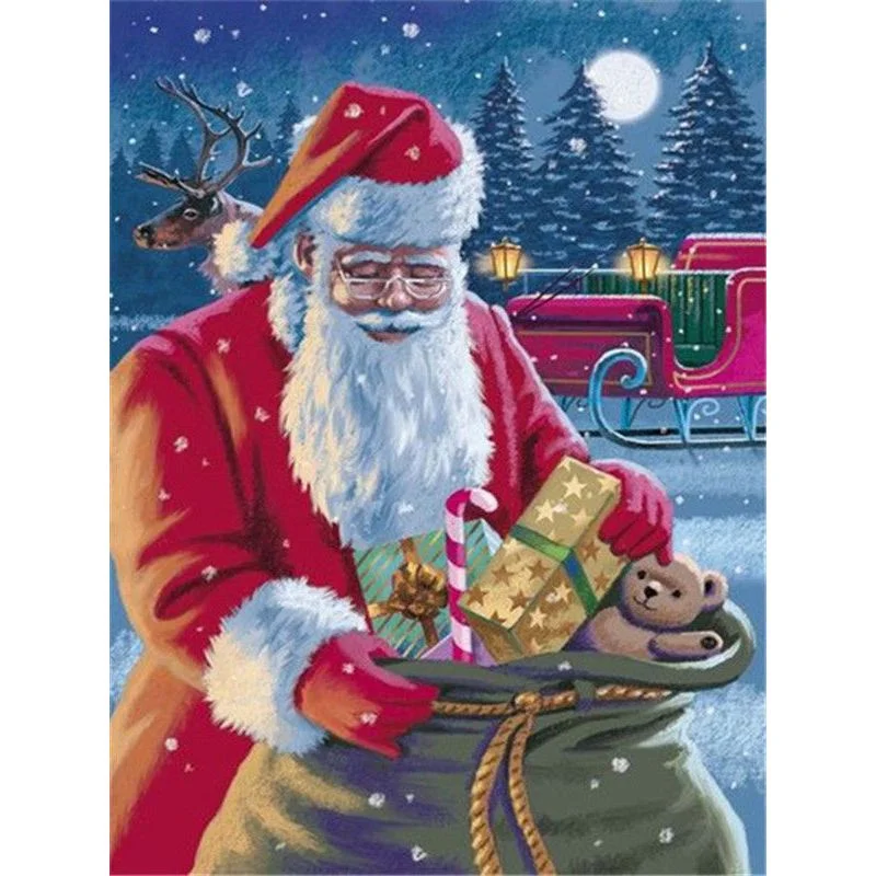 Painting By Number Santa Claus With Bag of Gifts