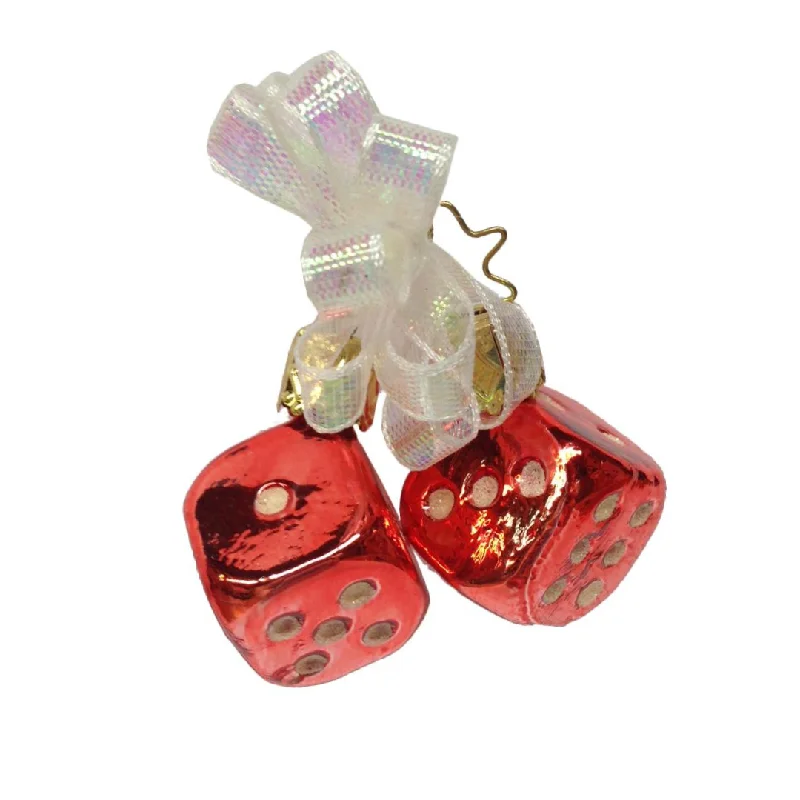 Pair of Red Dice Ornament by Inge Glas of Germany