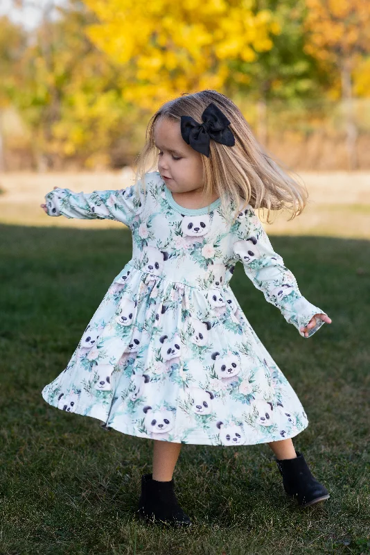 PANDA FLORAL DRESS WITH POCKETS