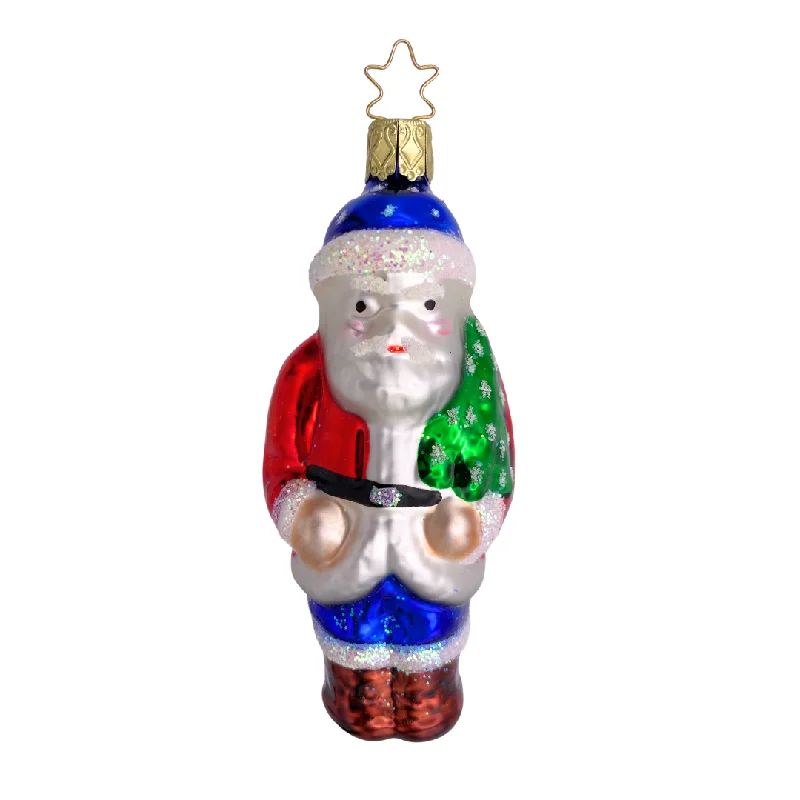 Patriotic Santa Ornament by Inge Glas of Germany