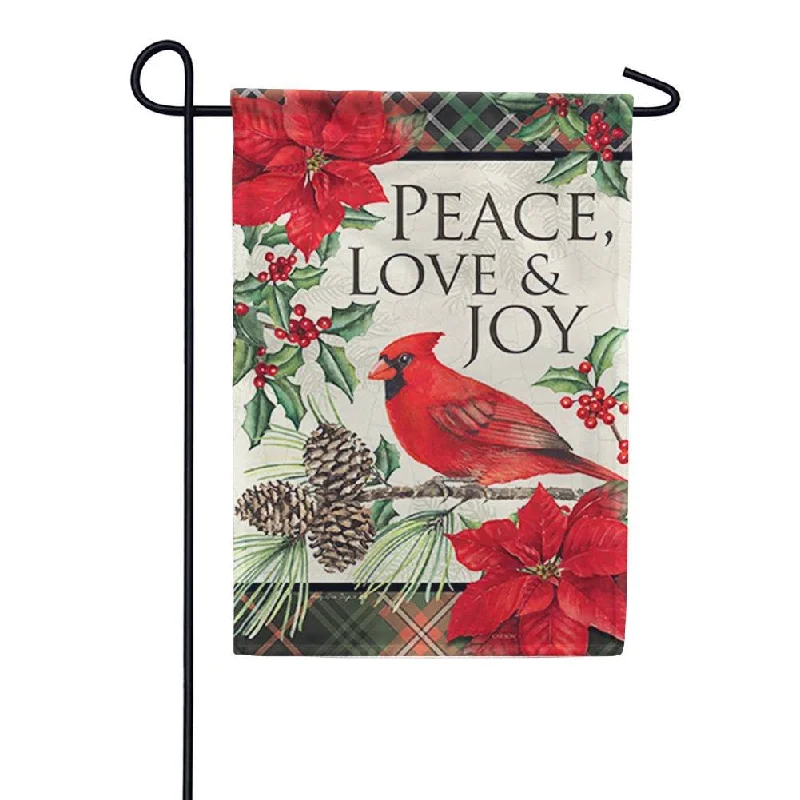 Peace, Love & Joy Double Sided Garden Flag