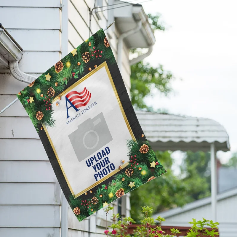 Personalized Pine Cones And Stars House Flag