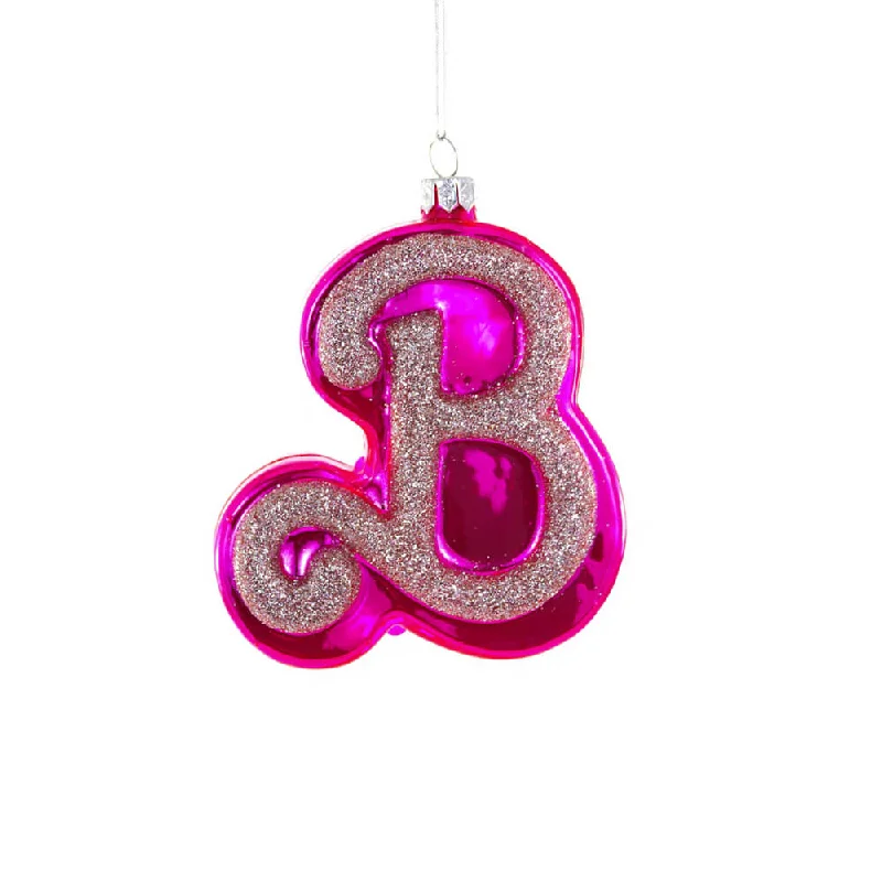 Pink B Ornament 3.75"