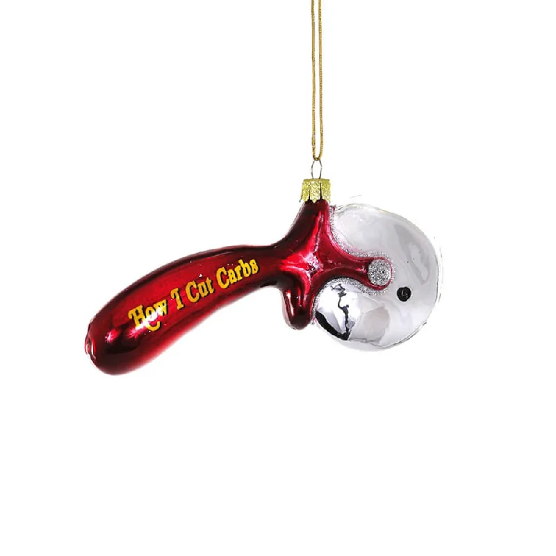 Pizza Cutter Ornament 4.75"