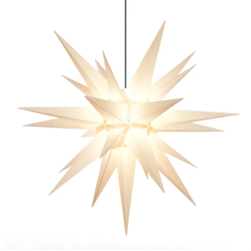 Plastic Moravian Star, WhiteInside/Outside