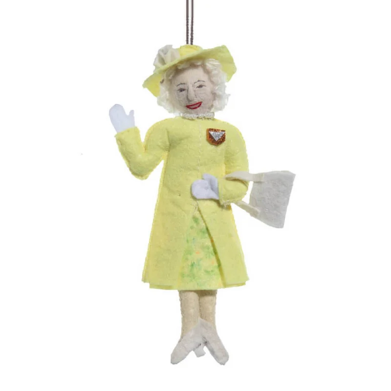 Queen Elizabeth with Canary Yellow Dress Ornament