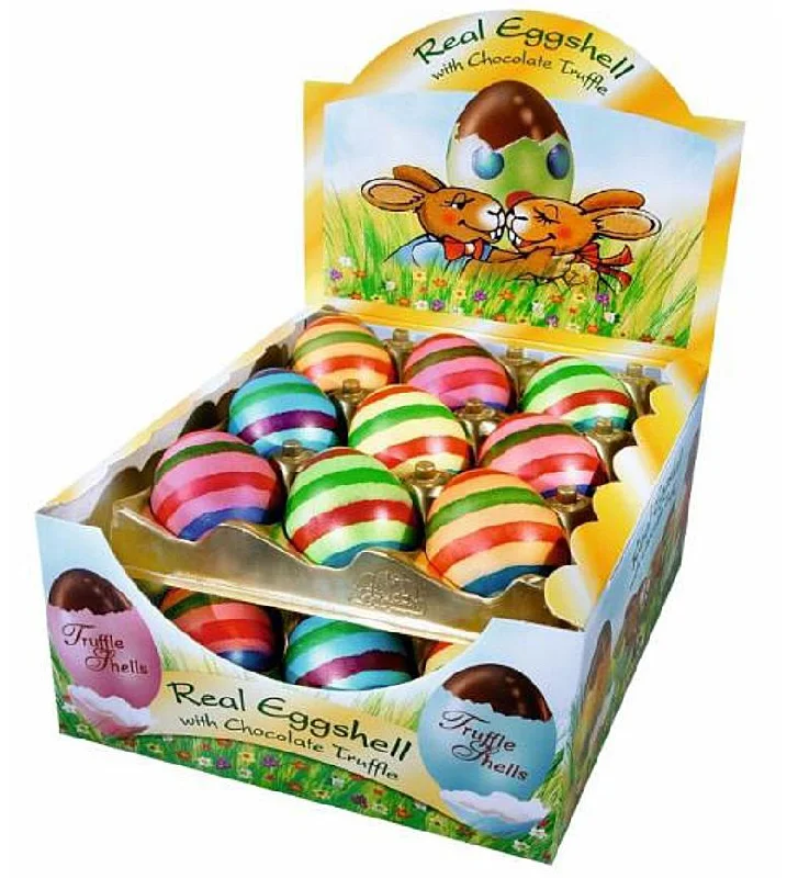 Real Eggshell Eggs from Germany Filled with the finest Praline Chocolate Truffle